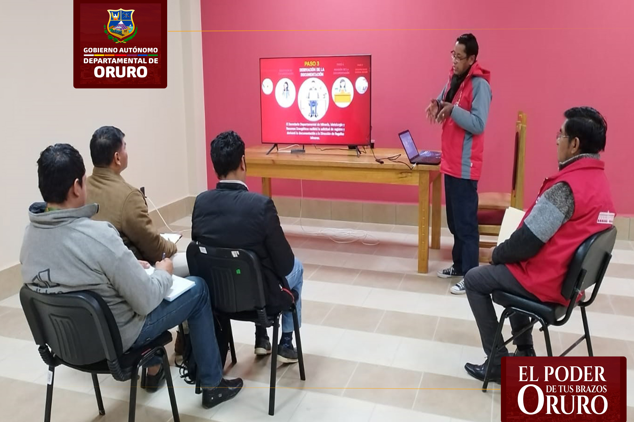 Exposición del Sistema SIDCOM y generación del Formulario 101 por parte del Ing. Ivan Morales Encargado de Automatización del sistema de Control y Cobro a la delegación de SDMEH - GADBENI